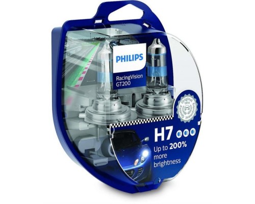 Автолампа Philips H7 RACING VISION +200%, 2 шт блістер (12972RGTS2)