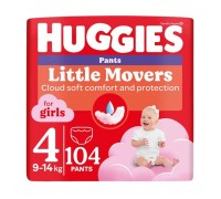 Підгузки Huggies Little Movers/Pants 4 (9-14 кг) M-Pack для дівчаток 104 шт (5029054568095)
