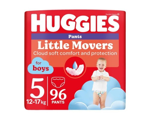 Підгузки Huggies Little Movers/Pants 5 (12-17 кг) для хлопчиків 96 шт (5029054568163)