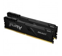 Модуль пам'яті для комп'ютера DDR4 16GB (2x8GB) 3200 MHz Fury Beast Black Kingston Fury (ex.HyperX) (KF432C16BBK2/16)