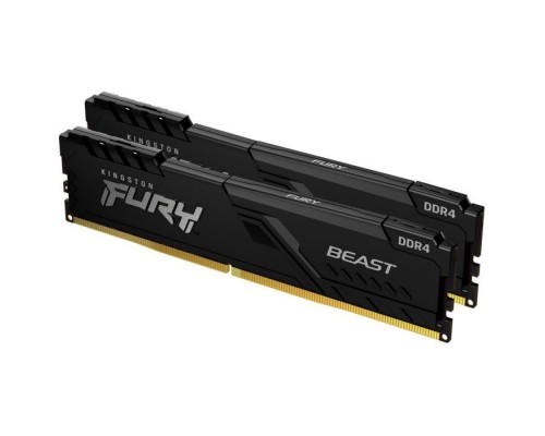 Модуль пам'яті для комп'ютера DDR4 16GB (2x8GB) 3200 MHz Fury Beast Black Kingston Fury (ex.HyperX) (KF432C16BBK2/16)