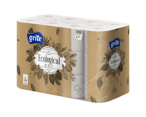 Туалетний папір Grite Ecological Plius 3 шари 24 рулони (4770023350265)