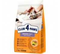 Сухий корм для кішок Club 4 Paws Premium що мешкають у приміщенні "4в1" 2 кг (4820215368780)