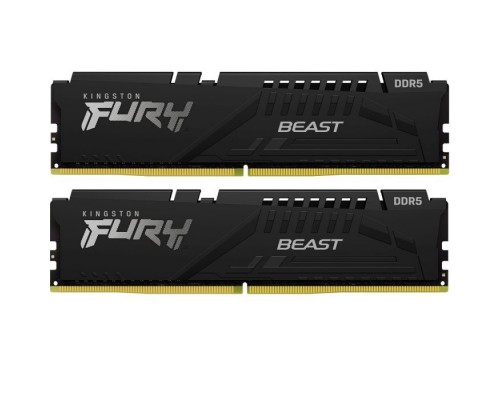 Модуль пам'яті для комп'ютера DDR5 32GB (2x16GB) 6000 MHz Beast Black EXPO Kingston Fury (ex.HyperX) (KF560C30BBEK2-32)