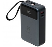 Батарея універсальна Vinga 20000 mAh 65W Display USB-C Cable Grey (VPBB2065C)