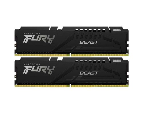 Модуль пам'яті для комп'ютера DDR5 32GB (2x16GB) 6000 MHz Fury Beast Black Kingston Fury (ex.HyperX) (KF560C36BBE2K2-32)