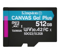 Карта пам'яті Kingston 512GB microSDXC class 10 UHS-I/U3 Canvas Go Plus (SDCG3/512GBSP)