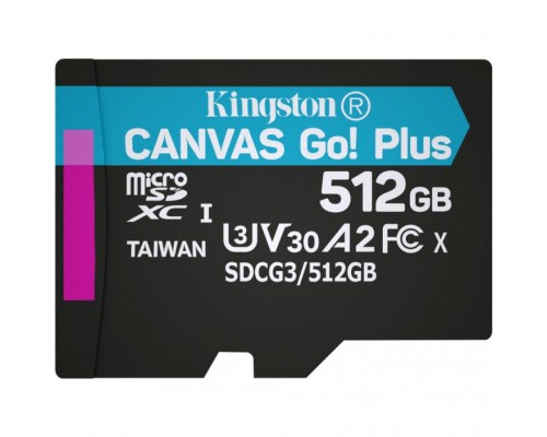 Карта пам'яті Kingston 512GB microSDXC class 10 UHS-I/U3 Canvas Go Plus (SDCG3/512GBSP)