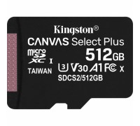 Карта пам'яті Kingston 512GB microSDXC class 10 UHS-I U3 V30 A1 Canvas Select Plus (SDCS2/512GBSP)