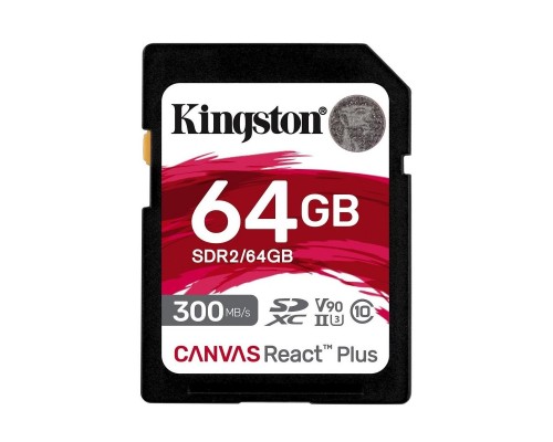 Карта пам'яті Kingston 64GB class 10 UHS-II U3 Canvas React Plus (SDR2/64GB)
