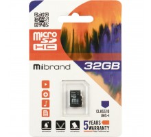 Карта пам'яті Mibrand 32GB microSDHC class 10 UHS-I (MICDHU1/32GB)