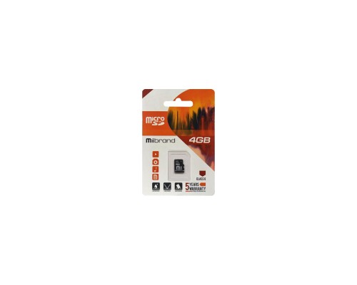 Карта пам'яті Mibrand 4GB microSDHC class 6 Без адаптера (MICDC6/4GB)