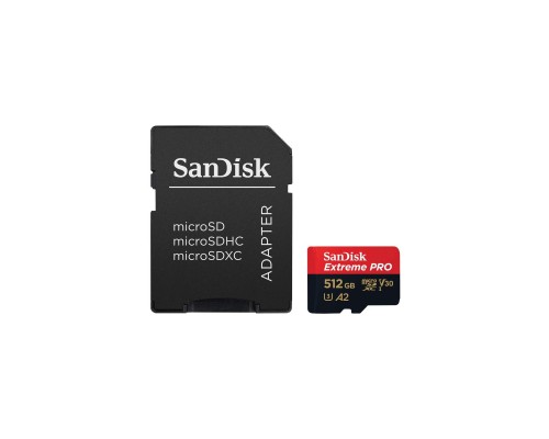 Карта пам'яті SanDisk 512 GB microSDXC UHS-I U3 Extreme Pro+SD Adapter (SDSQXCD-512G-GN6MA)
