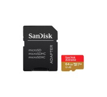 Карта пам'яті SanDisk 64GB microSD class 10 UHS-I Extreme For Action Cams and Dro (SDSQXAH-064G-GN6AA)