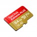 Карта пам'яті SanDisk 64GB microSD class 10 V30 Extreme PLUS (SDSQXBU-064G-GN6MA)
