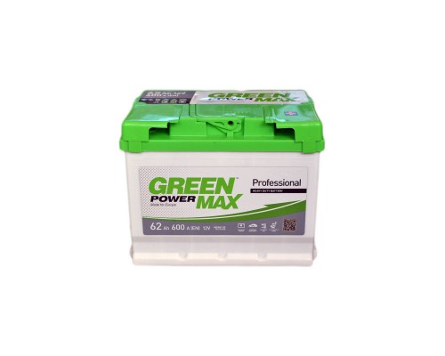 Акумулятор автомобільний GREEN POWER MAX 62Ah Ев (-/+) (600EN) (22373)