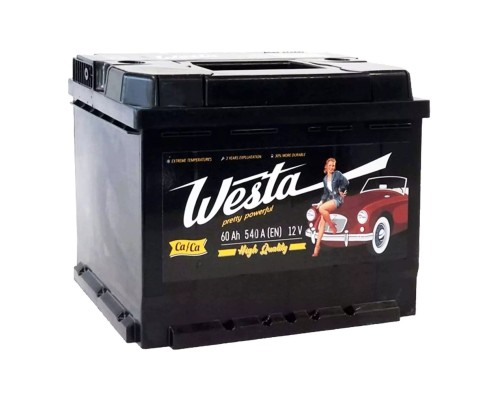 Акумулятор автомобільний Westa 6CT-60 А (0) Pretty Powerful