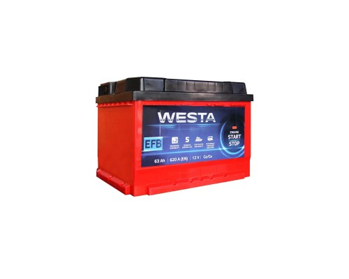 Акумулятор автомобільний Westa 6CT-63 А (0) RED EFB