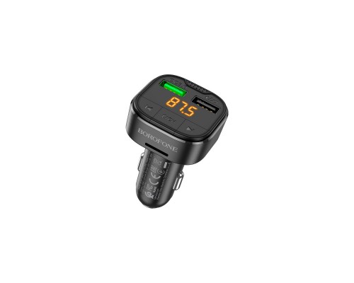 FM модулятор BOROFONE BC43 Flash 2 x USB Black (BC43B)