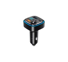 FM модулятор XO BCC08 автомобільний зарядний пристрій MP3/PD/2USB/3,1A Чорни (XO-BCC08)